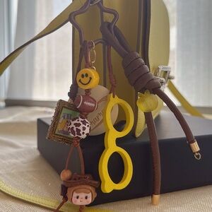 Cute Bag Charm with eye-glasses, mini football 🏈